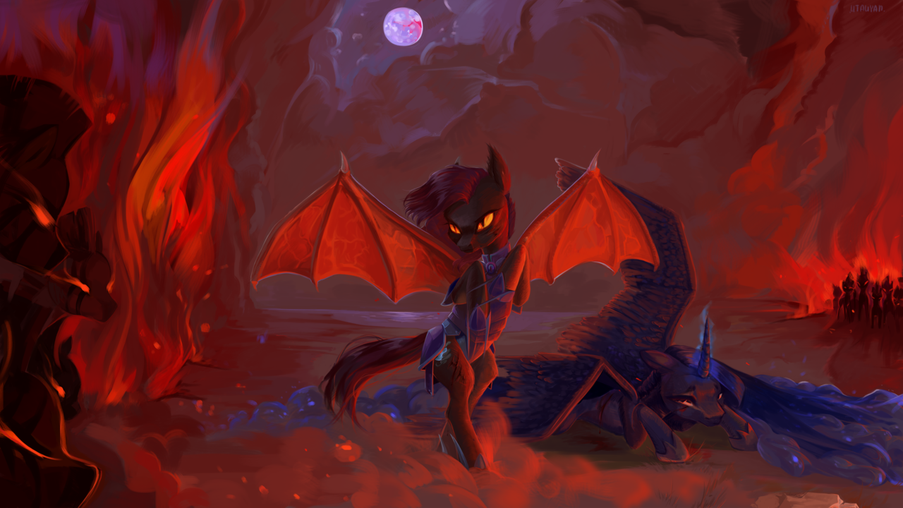 semi-<b>grimdark</b>, alternate version, artist:utauyan, princess luna, oc, oc:daw...