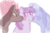 Size: 716x479 | Tagged: safe, artist:pony-xds-art-xd, fizzlepop berrytwist, tempest shadow, trixie, twilight sparkle, pony, unicorn, g4, my little pony: the movie, blushing, broken horn, cheek kiss, eyes closed, female, horn, kiss sandwich, kissing, lesbian, mare, polyamory, ship:tempestlight, ship:twixie, shipping, trio