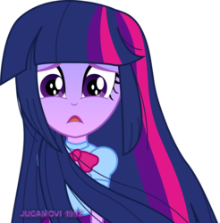 Size: 1600x1625 | Tagged: safe, artist:jucamovi1992, twilight sparkle, equestria girls, g4, beautiful, clothes, female, long hair, open mouth, sad, simple background, solo, transparent background, twilight sparkle (alicorn)