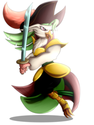 Size: 1024x1365 | Tagged: safe, artist:heart-of-a-dragoness, captain celaeno, bird, parrot, anthro, g4, my little pony: the movie, armor, clothes, female, hat, open mouth, pirate hat, simple background, solo, sword, transparent background, weapon