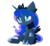 Size: 1186x1087 | Tagged: safe, artist:magnaluna, princess luna, alicorn, pony, g4, :3, blushing, bow, cheek fluff, chest fluff, chibi, colored wings, crown, cute, female, heart, jewelry, lunabetes, magnaluna is trying to murder us, regalia, simple background, solo, transparent background
