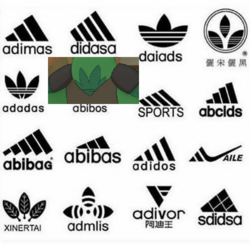 Size: 500x490 | Tagged: safe, boyle, parrot pirates, g4, my little pony: the movie, adidas, bootleg, comparison, knockoffs, meme, ob'yebos, sbubby, similarities, wat
