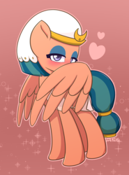 Size: 1237x1672 | Tagged: safe, artist:puetsua, somnambula, pegasus, pony, g4, blushing, clothes, cute, female, heart, looking at you, mare, solo, somnambetes, stars