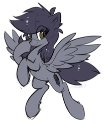 Size: 619x740 | Tagged: dead source, safe, artist:hioshiru, oc, oc only, oc:kate, pegasus, pony, explicit source, race swap, simple background, sketch, solo, white background