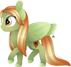 Size: 610x575 | Tagged: safe, artist:amberpone, oc, oc only, oc:mantis, pegasus, pony, spider, cutie mark, digital art, eyebrows, eyes open, fanart, female, full body, green, hooves, lineart, long hair, long mane, long tail, mare, original character do not steal, shading, soft shading, solo, teenager, walking, wings, yellow