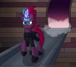 Size: 1280x1120 | Tagged: safe, artist:mechanized515, tempest shadow, pony, g4, my little pony: the movie, broken horn, female, glowing horn, horn, mare, raised hoof, solo