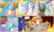 Size: 1920x1149 | Tagged: safe, artist:pencils, princess celestia, princess luna, oc, oc:glenda gullwind, alicorn, griffon, pony, comic:sunbutt sunday, g4, angry, burning, camera, camera flashes, comic, cookie, crown, crying, cute, cutelestia, daybreaker origin story, dialogue, eating, embers, faic, female, fire, food, furious, griffon oc, horseshoes, hot, innuendo, jewelry, lip bite, mane of fire, mare, mouth hold, newspaper, one eye closed, open mouth, paparazzi, peytral, prime celestia, reading, regalia, royal sisters, speech bubble, sweat, this will end in fire, this will end in pain and/or death, this will end in tears and/or a journey to the moon, thought bubble