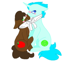 Size: 567x475 | Tagged: safe, artist:s3np4i--4na, artist:superrosey16, derpibooru exclusive, earth pony, pony, unicorn, base used, blushing, clothes, crack shipping, gay, get along shirt, jerry smith, male, ponified, rick and morty, rick sanchez, rickjerry, scarf, shared clothing, shared scarf, shipping, simple background, transparent background