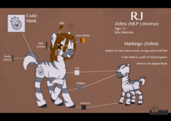 Size: 1915x1352 | Tagged: safe, artist:rj-pilot, oc, oc only, oc:rj, zebra, dreadlocks, intersex, reference sheet, solo, zebra oc