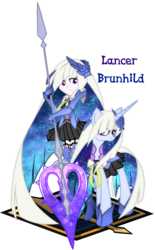 Size: 1800x2900 | Tagged: safe, artist:geraritydevillefort, human, pony, unicorn, anime, brunhilde, brynhildr, clothes, crossover, fate/grand order, fate/stay night, female, horseshoes, human ponidox, humanized, lance, mare, ponified, self ponidox, simple background, transparent background, weapon