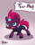 Size: 3500x4500 | Tagged: safe, artist:potzm, tempest shadow, pony, unicorn, g4, my little pony: the movie, armor, broken horn, chibi, cute, eye scar, female, glowing, glowing horn, hnnng, horn, i'm not cute, mare, scar, simple background, solo, sparking horn, tempestbetes