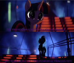 Size: 1178x1002 | Tagged: safe, artist:ejlightning007arts, tempest shadow, twilight sparkle, alicorn, pony, g4, my little pony: the movie, cloud city, grammar error, star wars, star wars: the empire strikes back, twilight sparkle (alicorn)