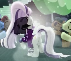 Size: 3080x2664 | Tagged: safe, screencap, coloratura, limelight, new wave (g4), spectrum shades, turbo bass, pony, g4, the mane attraction, butt, coloratur-ass, countess coloratura, high res, plot