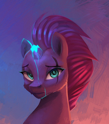 Size: 1217x1380 | Tagged: safe, artist:snowsky-s, tempest shadow, pony, g4, my little pony: the movie, female, looking at you, mare, sad, scar on the wrong side, solo