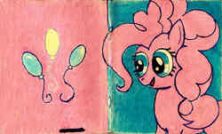 Size: 3968x2392 | Tagged: safe, artist:mfg637, pinkie pie, g4, cover, cutie mark, female, high res, solo, traditional art