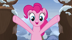 Size: 1280x720 | Tagged: safe, screencap, pinkie pie, pony, g4, not asking for trouble, female, mare, snow, solo