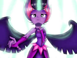 Size: 4000x3000 | Tagged: safe, artist:rainbowsmile6, sci-twi, twilight sparkle, equestria girls, g4, my little pony equestria girls: friendship games, clothes, female, fingerless gloves, gloves, midnight sparkle, reaching, scene interpretation, solo