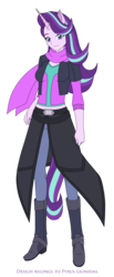 Size: 1252x3053 | Tagged: safe, artist:pyrus-leonidas, starlight glimmer, human, unicorn, legends of equestria, g4, breasts, clothes, eared humanization, female, horn, horned humanization, humanized, looking at you, mare, scarf, simple background, smiling, solo, tailed humanization, transparent background