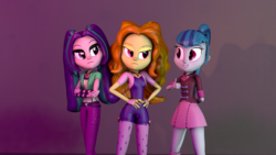 Size: 1280x720 | Tagged: safe, artist:biohazardvictim, adagio dazzle, aria blaze, sonata dusk, equestria girls, g4, my little pony equestria girls: rainbow rocks, 3d, crossed arms, source filmmaker, the dazzlings, thumbs up