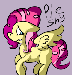 Size: 2448x2550 | Tagged: safe, artist:justanotherponyartblog, fluttershy, pinkie pie, oc, oc:pie shy, pegasus, pony, g4, combination, floppy ears, fusion, high res, just another pony art blog, mashup, solo