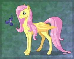 Size: 2500x2000 | Tagged: safe, artist:sirzi, fluttershy, bird, pegasus, pony, g4, cute, female, high res, hoers, mare, smiling