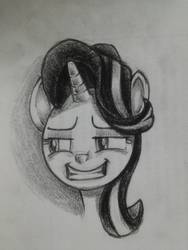 Size: 780x1040 | Tagged: safe, artist:jchu9151, starlight glimmer, g4, female, smiling, smirk, solo, traditional art