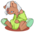 Size: 1033x961 | Tagged: safe, artist:lucky-jacky, oc, oc only, oc:ka ching, earth pony, pony, bathrobe, clothes, robe, simple background, sitting, sleepy, slippers, solo, tired, transparent background