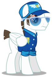 Size: 2028x3000 | Tagged: safe, artist:brony-works, fast clip, manerick, pegasus, pony, g4, wonderbolts academy, clothes, drill instructor, high res, male, missing cutie mark, simple background, solo, stallion, transparent background, vector, wrong eye color