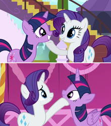 Size: 538x610 | Tagged: safe, screencap, rarity, twilight sparkle, alicorn, pony, unicorn, g4, the crystal empire, what about discord?, coincidence i think not, cute, female, rarilight confront, shipping fuel, twilight sparkle (alicorn), unicorn twilight