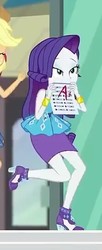 Size: 222x544 | Tagged: safe, screencap, applejack, rarity, equestria girls, g4, my little pony equestria girls: better together, the finals countdown, a+, clothes, dress, female, grades, high heels, legs, offscreen character, rarity peplum dress, shoes, skirt, sleeveless, sleeveless dress