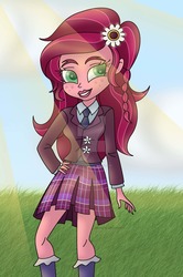 Size: 1024x1539 | Tagged: safe, artist:lavenderrain24, gloriosa daisy, equestria girls, g4, clothes, clothes swap, crystal prep academy uniform, school uniform