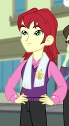 Size: 363x656 | Tagged: safe, screencap, nolan north, sophisticata, display of affection, equestria girls, equestria girls series, g4, background human, cropped, male, offscreen character, smiling