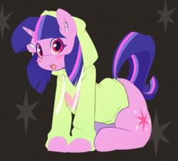 Size: 1099x1000 | Tagged: safe, artist:hoodie, twilight sparkle, pony, g4, blushing, clothes, cute, ear fluff, female, heart, hoodie, mare, solo