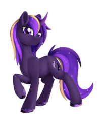 Size: 1024x1254 | Tagged: safe, artist:dusthiel, oc, oc only, oc:ame ametrine, pony, unicorn, commission, male, raised hoof, simple background, smiling, solo, stallion, transparent background