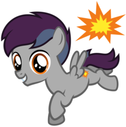 Size: 400x404 | Tagged: safe, artist:lost-our-dreams, oc, oc only, oc:crash boomer, pegasus, pony, colt, male, offspring, parent:rumble, parent:scootaloo, parents:rumbloo, simple background, solo, transparent background