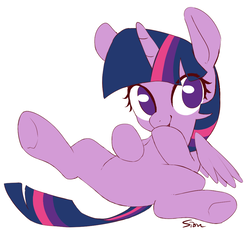 Size: 951x959 | Tagged: safe, artist:sion, twilight sparkle, alicorn, pony, g4, belly, cute, featureless crotch, female, on back, solo, spread legs, spreading, twiabetes, twilight sparkle (alicorn)