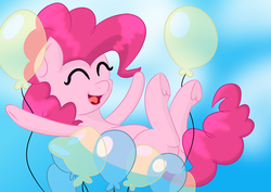 Size: 3496x2480 | Tagged: safe, artist:jubyskylines, pinkie pie, g4, balloon, cute, happy, high res