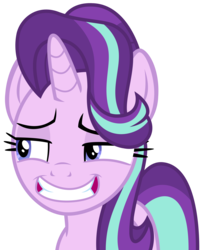 Size: 2800x3428 | Tagged: safe, artist:sketchmcreations, starlight glimmer, g4, uncommon bond, disinterested, female, grin, high res, simple background, smiling, solo, transparent background, vector