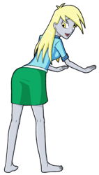 Size: 1730x3056 | Tagged: safe, artist:artemis-polara, derpy hooves, equestria girls, g4, barefoot, clothes, feet, female, looking back, simple background, smiling, solo, transparent background