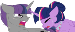 Size: 1280x549 | Tagged: safe, artist:ipandacakes, twilight sparkle, oc, oc:crescendo, alicorn, pony, g4, angry, crying, offspring, parent:shadow lock, parent:twilight sparkle, parents:twilock, simple background, transparent background, twilight sparkle (alicorn)