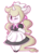 Size: 2185x2830 | Tagged: safe, artist:ashee, oc, oc only, oc:cherry blossom, blushing, bow, chibi, clothes, female, hair bow, high res, maid, one eye closed, shoes, simple background, socks, solo, transparent background, wink