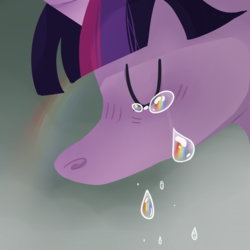 Size: 2000x2000 | Tagged: safe, artist:toksinblack, twilight sparkle, alicorn, pony, g4, my little pony: the movie, bust, close-up, crying, eyes closed, female, high res, portrait, profile, rainbow, sad, solo, twilight sparkle (alicorn)