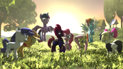 Size: 1920x1080 | Tagged: safe, applejack, fluttershy, pinkie pie, rainbow dash, rarity, songbird serenade, tempest shadow, twilight sparkle, alicorn, pony, g4, my little pony: the movie, 3d, source filmmaker, twilight sparkle (alicorn)