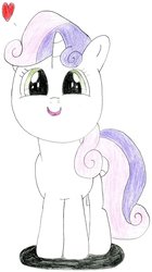 Size: 1024x1824 | Tagged: safe, artist:supahdonarudo, sweetie belle, g4, cute, diasweetes, drawing, heart, traditional art