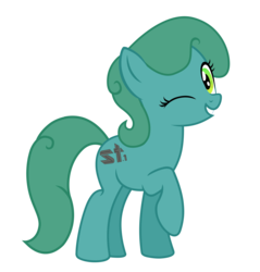 Size: 7581x7920 | Tagged: safe, artist:aborrozakale, oc, oc only, oc:stable tec, earth pony, pony, g4, absurd resolution, female, mare, one eye closed, simple background, solo, transparent background, wink
