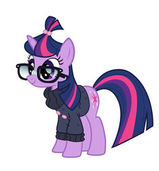 Size: 862x927 | Tagged: safe, artist:n238900, moondancer, twilight sparkle, g4, alternate hairstyle, character to character, clothes, glasses, hoodie, moondancer's sweater, pony to pony, simple background, smiling, transformation, transformation sequence, vector, white background