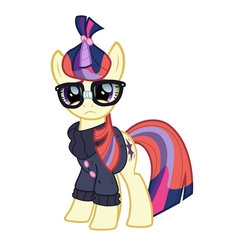 Size: 862x927 | Tagged: safe, artist:n238900, moondancer, twilight sparkle, g4, character to character, frown, glasses, moondancer's sweater, pony to pony, recolor, transformation, transformation sequence