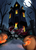 Size: 2550x3509 | Tagged: safe, artist:pridark, oc, oc only, bat pony, bat pony oc, female, full moon, halloween, haunted house, high res, holiday, jack-o-lantern, mare, moon, night, pumpkin, solo, tree