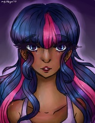 Size: 989x1280 | Tagged: safe, artist:mylittleyuri, twilight sparkle, human, g4, dark skin, female, humanized, solo