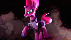 Size: 3500x1968 | Tagged: safe, artist:azerta56, derpibooru exclusive, tempest shadow, g4, my little pony: the movie, 3d, female, smoke, solo, source filmmaker, wallpaper